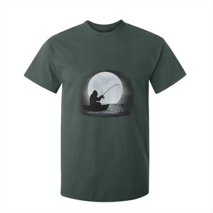 Funny Fisherman Gift T Shirt For Kid Bigfoot Fishing TS12 Dark Forest Green Print Your Wear