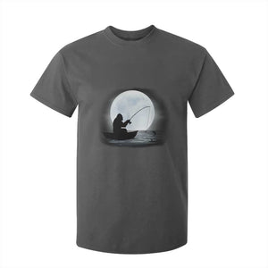 Funny Fisherman Gift T Shirt For Kid Bigfoot Fishing TS12 Dark Heather Print Your Wear