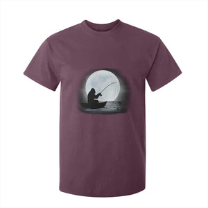 Funny Fisherman Gift T Shirt For Kid Bigfoot Fishing TS12 Maroon Print Your Wear