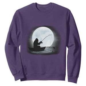 Funny Fisherman Gift Sweatshirt Bigfoot Fishing TS12 Purple Print Your Wear
