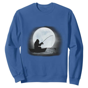 Funny Fisherman Gift Sweatshirt Bigfoot Fishing TS12 Royal Blue Print Your Wear