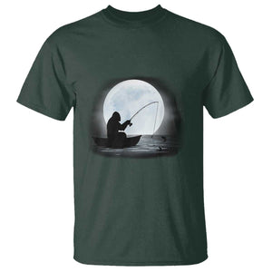 Funny Fisherman Gift T Shirt Bigfoot Fishing TS12 Dark Forest Green Print Your Wear