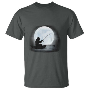 Funny Fisherman Gift T Shirt Bigfoot Fishing TS12 Dark Heather Print Your Wear