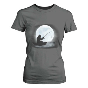 Funny Fisherman Gift T Shirt For Women Bigfoot Fishing TS12 Dark Heather Print Your Wear