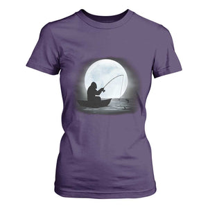 Funny Fisherman Gift T Shirt For Women Bigfoot Fishing TS12 Purple Print Your Wear