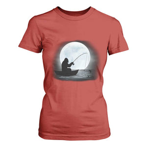 Funny Fisherman Gift T Shirt For Women Bigfoot Fishing TS12 Red Print Your Wear