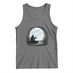 Funny Fisherman Gift Tank Top Bigfoot Fishing TS12 Black Heather Print Your Wear