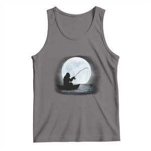 Funny Fisherman Gift Tank Top Bigfoot Fishing TS12 Deep Heather Print Your Wear