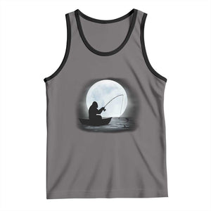 Funny Fisherman Gift Tank Top Bigfoot Fishing TS12 Deep Heather Black Print Your Wear
