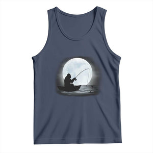 Funny Fisherman Gift Tank Top Bigfoot Fishing TS12 Navy Print Your Wear