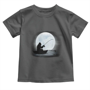 Funny Fisherman Gift Toddler T Shirt Bigfoot Fishing TS12 Dark Heather Print Your Wear