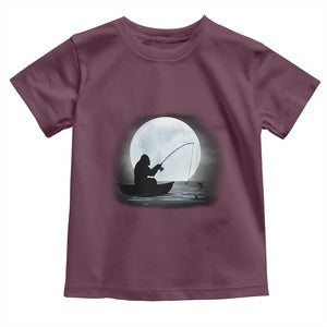Funny Fisherman Gift Toddler T Shirt Bigfoot Fishing TS12 Maroon Print Your Wear