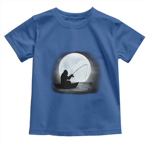 Funny Fisherman Gift Toddler T Shirt Bigfoot Fishing TS12 Royal Blue Print Your Wear