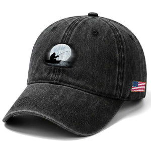 Funny Fisherman Gift Washed Cotton Baseball Cap Bigfoot Fishing TS12 Print Your Wear