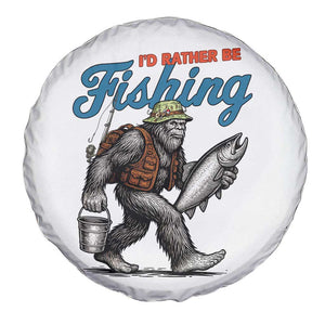 Id Rather Be Fishing Spare Tire Cover Funny Bigfoot Fishing TS12 Print Your Wear