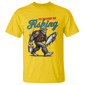Id Rather Be Fishing T Shirt Funny Bigfoot Fishing TS12 Daisy Print Your Wear