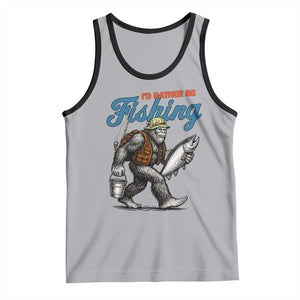 Id Rather Be Fishing Tank Top Funny Bigfoot Fishing TS12 Athletic Heather Black Print Your Wear