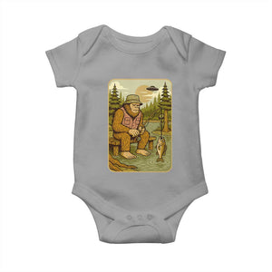 Funny Bigfoot Alien Baby Onesie Fishing Lover Gift TS12 Sport Gray Print Your Wear
