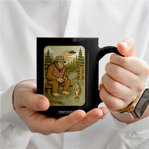 Funny Bigfoot Alien Coffee Mug Fishing Lover Gift TS12 Print Your Wear