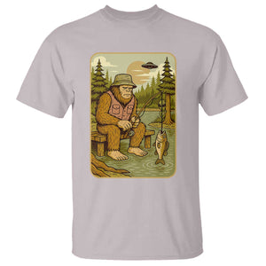 Funny Bigfoot Alien T Shirt Fishing Lover Gift TS12 Ice Gray Print Your Wear