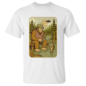 Funny Bigfoot Alien T Shirt Fishing Lover Gift TS12 White Print Your Wear