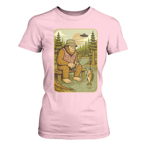 Funny Bigfoot Alien T Shirt For Women Fishing Lover Gift TS12 Light Pink Print Your Wear