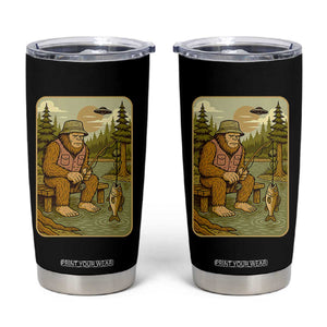 Funny Bigfoot Alien Tumbler Cup Fishing Lover Gift TS12 Black Print Your Wear