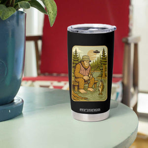 Funny Bigfoot Alien Tumbler Cup Fishing Lover Gift TS12 Print Your Wear
