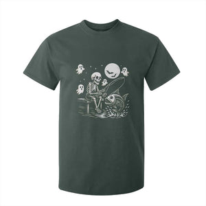 Halloween Skeleton Fishing T Shirt For Kid Funny Fisherman Gift TS12 Dark Forest Green Print Your Wear