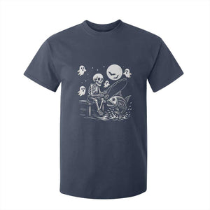 Halloween Skeleton Fishing T Shirt For Kid Funny Fisherman Gift TS12 Navy Print Your Wear