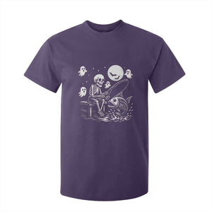 Halloween Skeleton Fishing T Shirt For Kid Funny Fisherman Gift TS12 Purple Print Your Wear