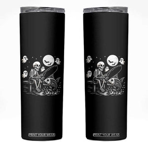 Halloween Skeleton Fishing Skinny Tumbler Funny Fisherman Gift TS12 Black Print Your Wear