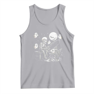 Halloween Skeleton Fishing Tank Top Funny Fisherman Gift TS12 Athletic Heather Print Your Wear