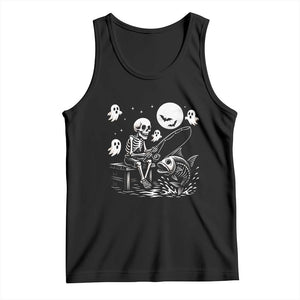 Halloween Skeleton Fishing Tank Top Funny Fisherman Gift TS12 Black Print Your Wear