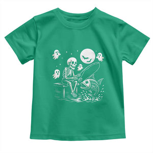 Halloween Skeleton Fishing Toddler T Shirt Funny Fisherman Gift TS12 Irish Green Print Your Wear