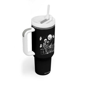 Halloween Skeleton Fishing Tumbler With Handle Funny Fisherman Gift TS12 Print Your Wear