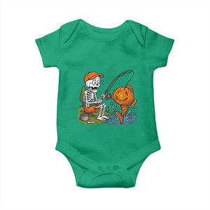 Halloween Fishing Lover Baby Onesie Skeleton Humor Gift TS12 Irish Green Print Your Wear