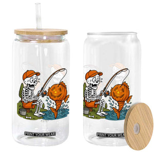 Halloween Fishing Lover Glass Can Skeleton Humor Gift TS12 Print Your Wear