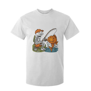 Halloween Fishing Lover T Shirt For Kid Skeleton Humor Gift TS12 White Print Your Wear