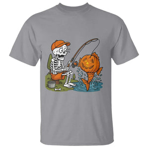 Halloween Fishing Lover T Shirt Skeleton Humor Gift TS12 Sport Gray Print Your Wear