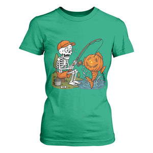 Halloween Fishing Lover T Shirt For Women Skeleton Humor Gift TS12 Irish Green Print Your Wear