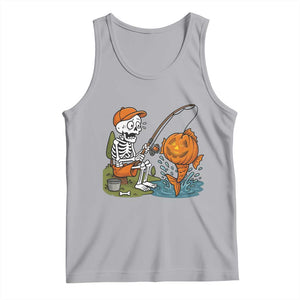 Halloween Fishing Lover Tank Top Skeleton Humor Gift TS12 Athletic Heather Print Your Wear