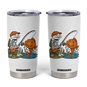 Halloween Fishing Lover Tumbler Cup Skeleton Humor Gift TS12 White Print Your Wear