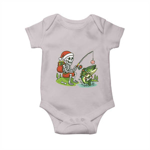 Christmas Skeleton Fishing Baby Onesie Funny Holiday Gift TS12 Ice Gray Print Your Wear