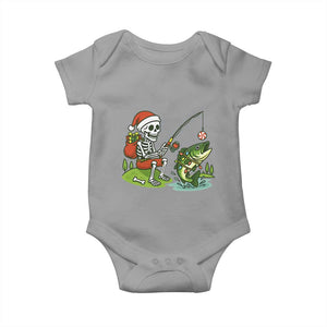 Christmas Skeleton Fishing Baby Onesie Funny Holiday Gift TS12 Sport Gray Print Your Wear