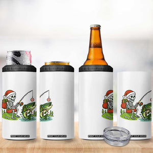 Christmas Skeleton Fishing 4 in 1 Can Cooler Tumbler Funny Holiday Gift TS12 Print Your Wear