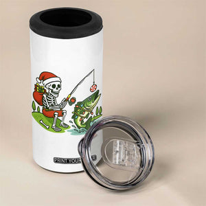 Christmas Skeleton Fishing 4 in 1 Can Cooler Tumbler Funny Holiday Gift TS12 Print Your Wear