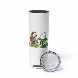 Christmas Skeleton Fishing Skinny Tumbler Funny Holiday Gift TS12 Print Your Wear