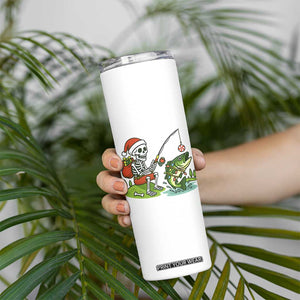 Christmas Skeleton Fishing Skinny Tumbler Funny Holiday Gift TS12 Print Your Wear