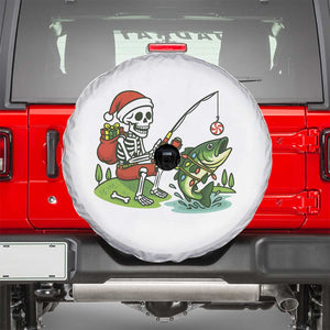 Christmas Skeleton Fishing Spare Tire Cover Funny Holiday Gift TS12 White Print Your Wear